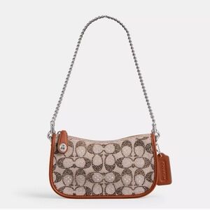 Coach Signature Canvas Mini Shoulder Bag in Brown/Tan